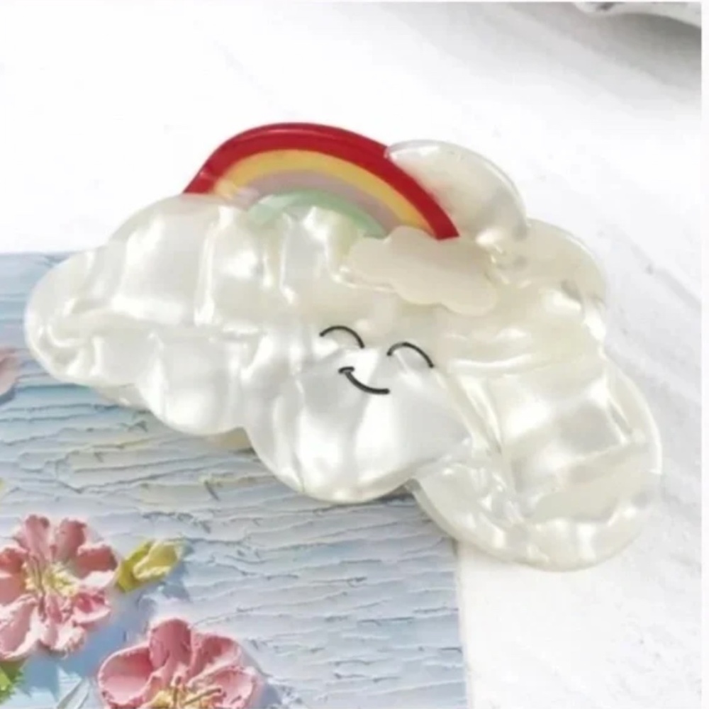 ❤️ FREE Rainbow Cloud Chic Glam Girly Modern Minimalist Trendy Hair Claw Clip